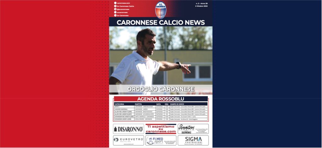 Uscito il nuovo numero di CARONNESE CALCIO NEWS